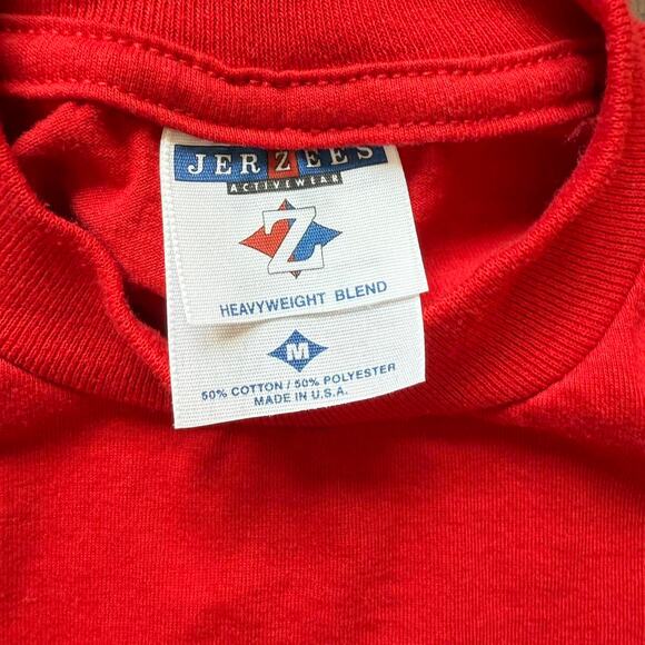 Jerzees Red Neenah Sailboat Embroidered Vintage 90s Tee M - Picture 2 of 6